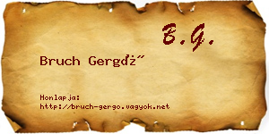 Bruch Gergő névjegykártya